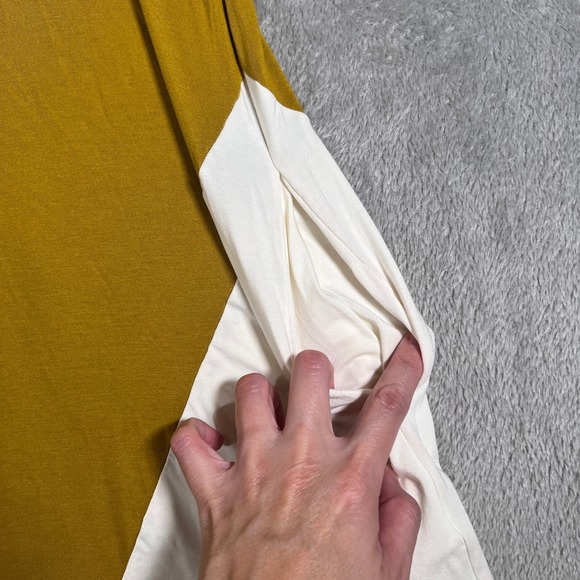 Ten Tomorrow T-Shirt Dress Womens‎ Mustard White Medium Colorblock Short Sleeve - Picture 5 of 8